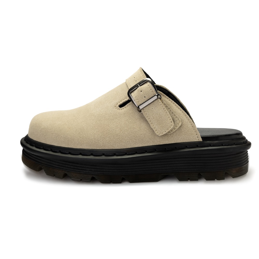 Men Shoes Boss - รองเท้าแตะกลางแจ้งสำหรับผู้หญิงและผู้ชาย หนังวัวแท้ หัวมน สายรัดด้านหลังพร้อมหัวเข็มขัด พื้นรองเท้าเย็บมือ รองเท้าผู้หญิงทำมือ