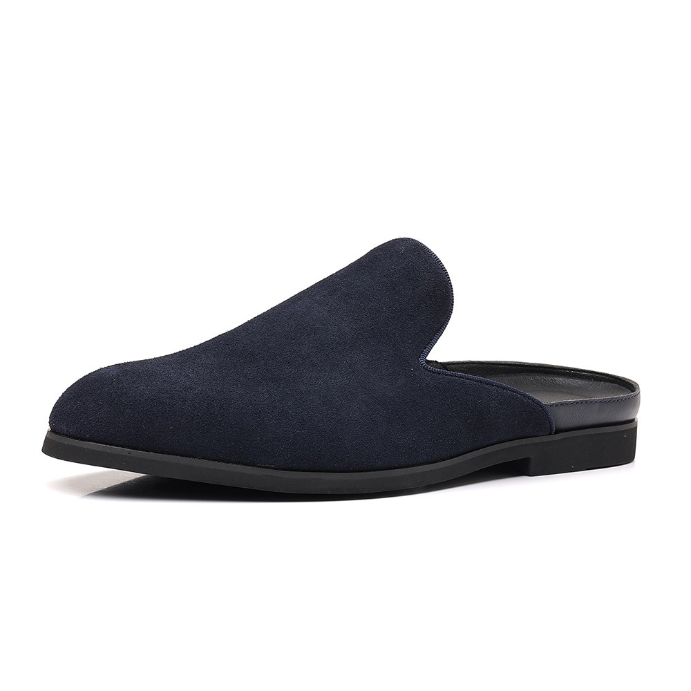 Men Shoes Formal - รองเท้าแตะหนังกลับสำหรับผู้ชาย รองเท้าโลฟเฟอร์แบบทางการ รองเท้าแตะแบบครึ่งเท้าสำหรับผู้ชาย รองเท้าดีไซเนอร์ รองเท้าแตะผู้ชาย รองเท้าแตะสำหรับผู้ชาย