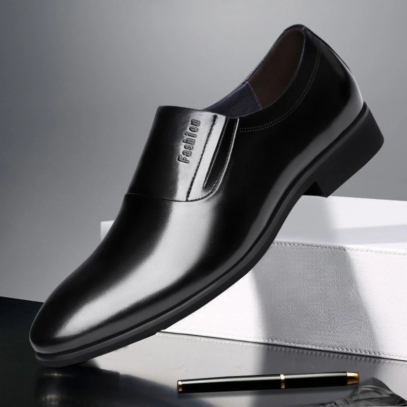Men Shoes On Clearance - รองเท้าสูทผู้ชายหนังวัวแท้ ดีไซน์หรู ราคาถูก สำหรับงานปาร์ตี้ ฤดูใบไม้ผลิ ฤดูใบไม้ร่วง