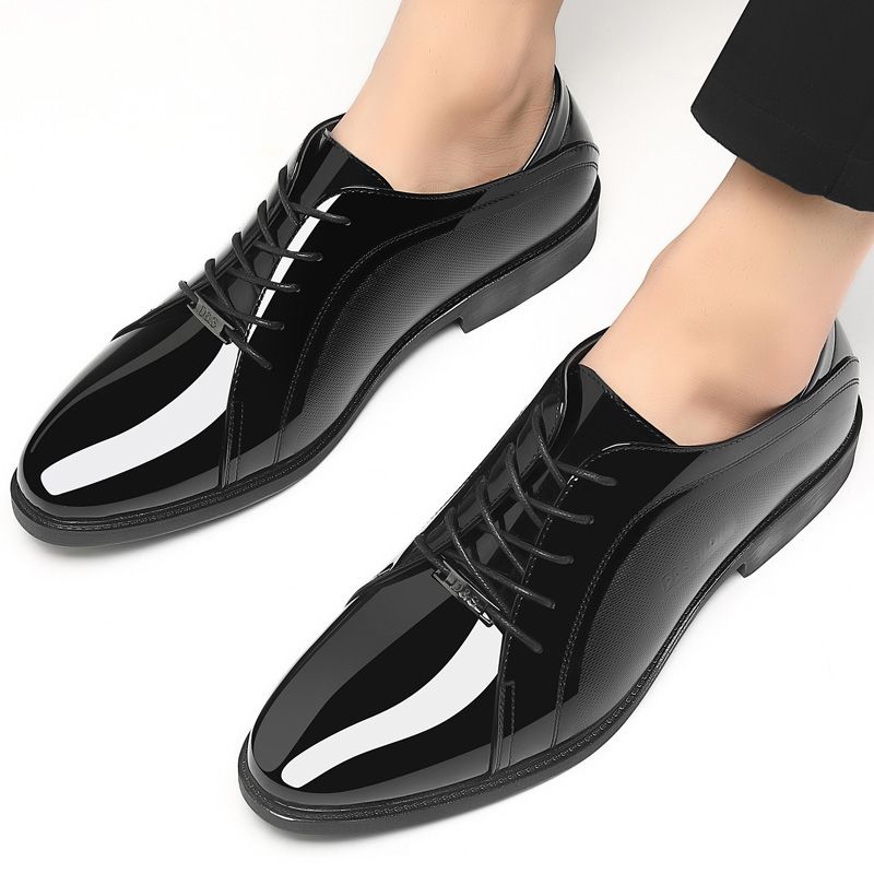 Men Shoes On Clearance - รองเท้าผู้ชายสีดำสดใส สไตล์ลำลองหรูหรา สำหรับฤดูใบไม้ผลิและฤดูใบไม้ร่วง เหมาะสำหรับงานปาร์ตี้ ธุรกิจ ลดราคาพิเศษ