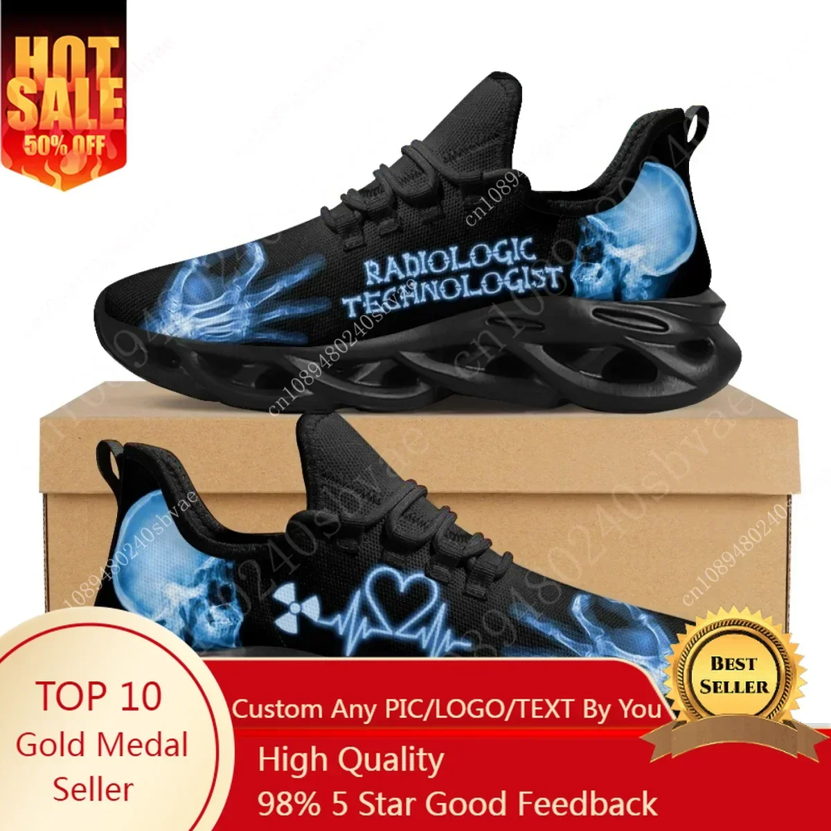 Men Shoes Sneakers - รองเท้าผ้าใบสำหรับผู้เชี่ยวชาญด้านรังสีวิทยา รองเท้าผ้าใบลายโครงกระดูกสำหรับผู้ชายและผู้หญิง รองเท้ากีฬาน้ำหนักเบาแบบลำลอง รองเท้าผ้าใบสั่งทำพิเศษ