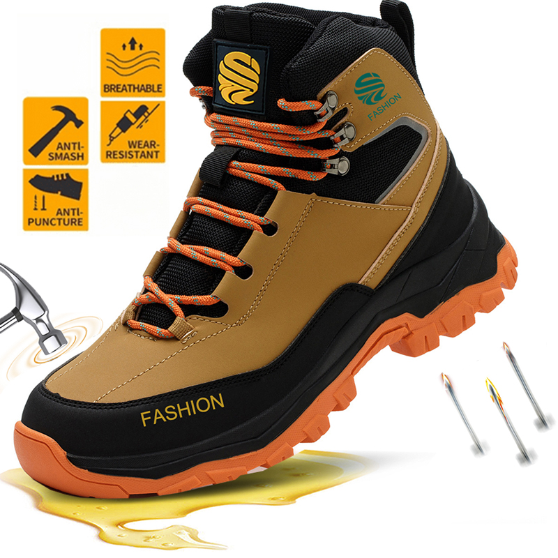 Men Shoes Sneakers - ของขวัญวันพ่อและวันแรงงานที่สมบูรณ์แบบ รองเท้าผ้าใบหัวเหล็กสำหรับผู้ชายและผู้หญิง ทุกขนาด รองเท้าทำงานกันกระแทก น้ำหนักเบา สวมใส่สบาย