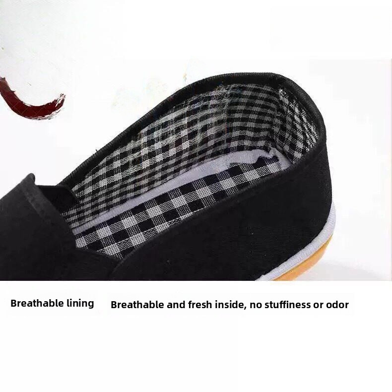 Men'S Shoes Drivers - รองเท้าผ้าลำลองแบบหนาสำหรับผู้ชาย รองเท้าพื้นหนาหลายชั้นสไตล์ปักกิ่งโบราณ สีเขียว สำหรับผู้สูงอายุและวัยกลางคน เหมาะสำหรับคนขับรถและใช้งานทั่วไป