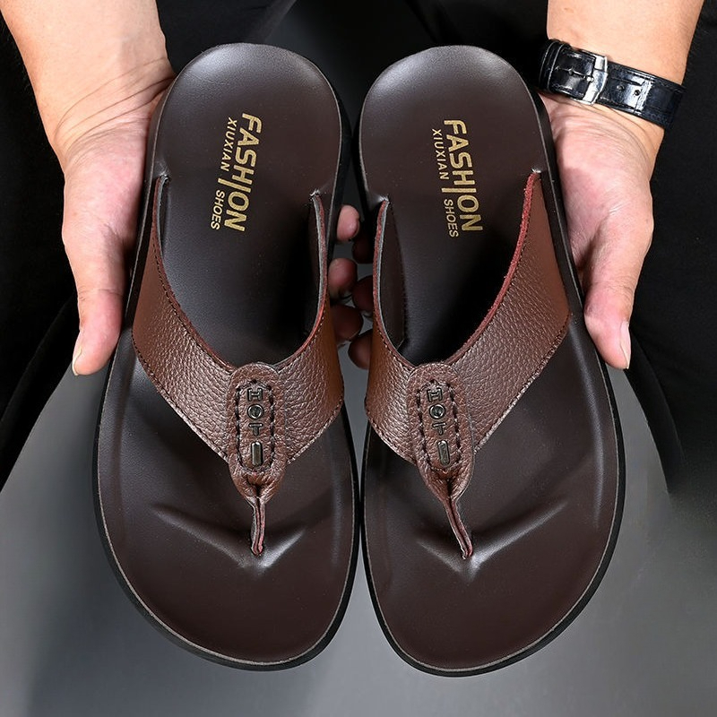Men Shoes Sale - รองเท้าแตะผู้ชายลดราคา คุณภาพสูง หนังแท้ รองเท้าลำลองชายหาด แฟชั่น รองเท้าลำลองพื้นนุ่มสำหรับฤดูร้อน