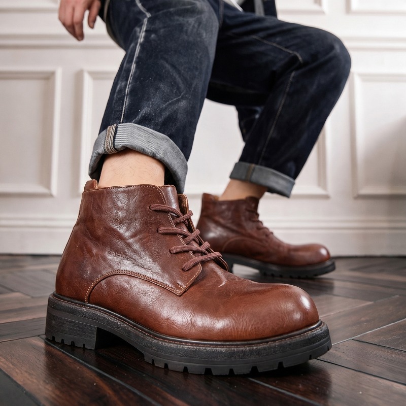 รองเท้าบูทข้อเท้าผู้ชายทำมือสุ - Men Shoes Oxford บทวิจารณ์และราคา