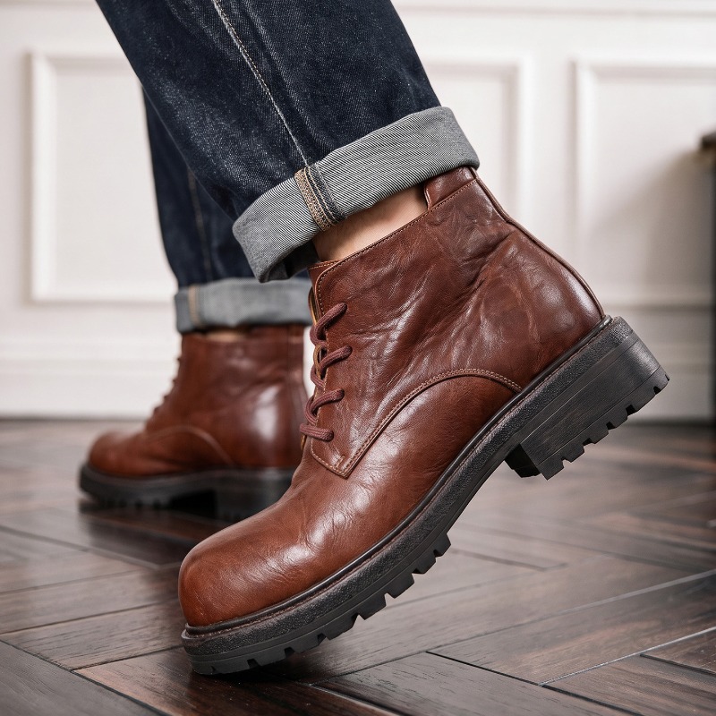 รองเท้าบูทข้อเท้าผู้ชายทำมือสุ - Men Shoes Oxford บทวิจารณ์และราคา