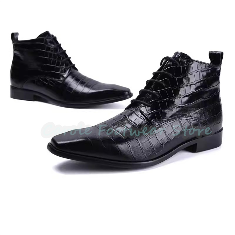 รองเท้าบูทข้อเท้าหนังแท้แฟชั่น - Men Shoes For Wedding บทวิจารณ์และราคา