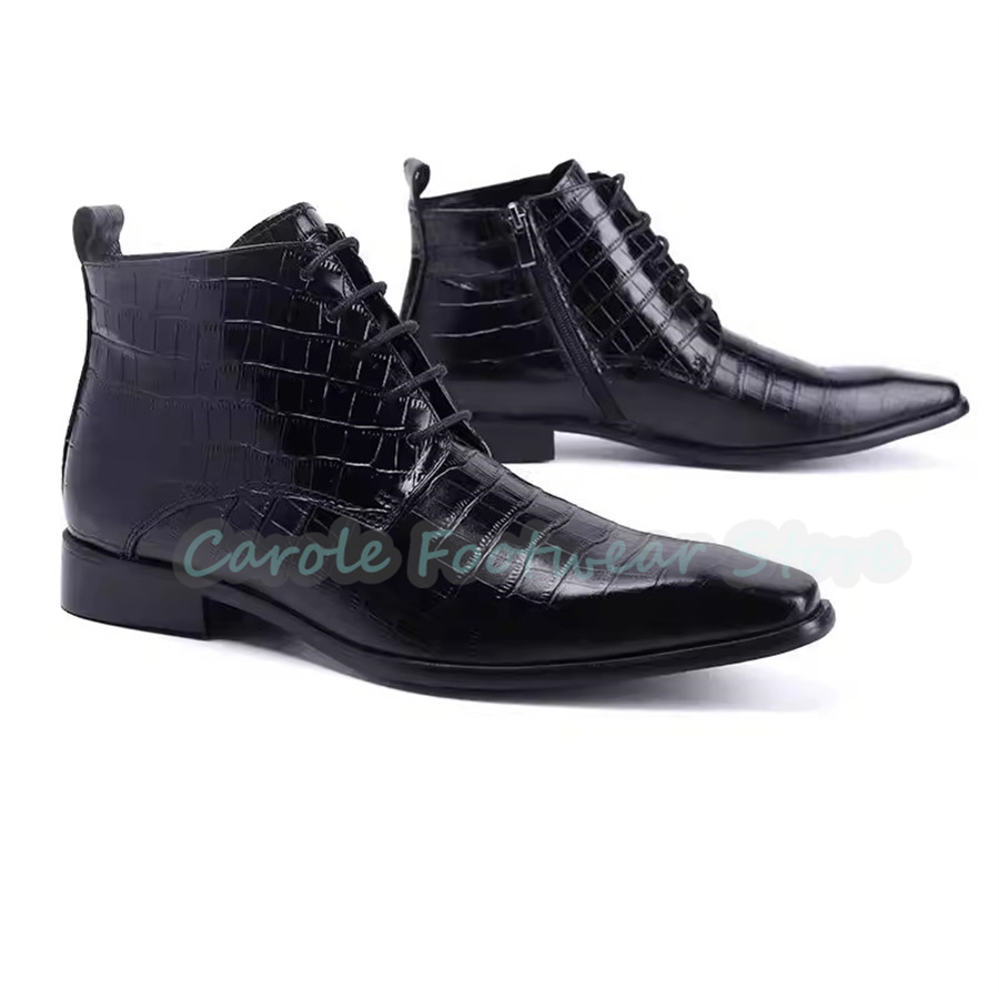 รองเท้าบูทข้อเท้าหนังแท้แฟชั่น - Men Shoes For Wedding บทวิจารณ์และราคา