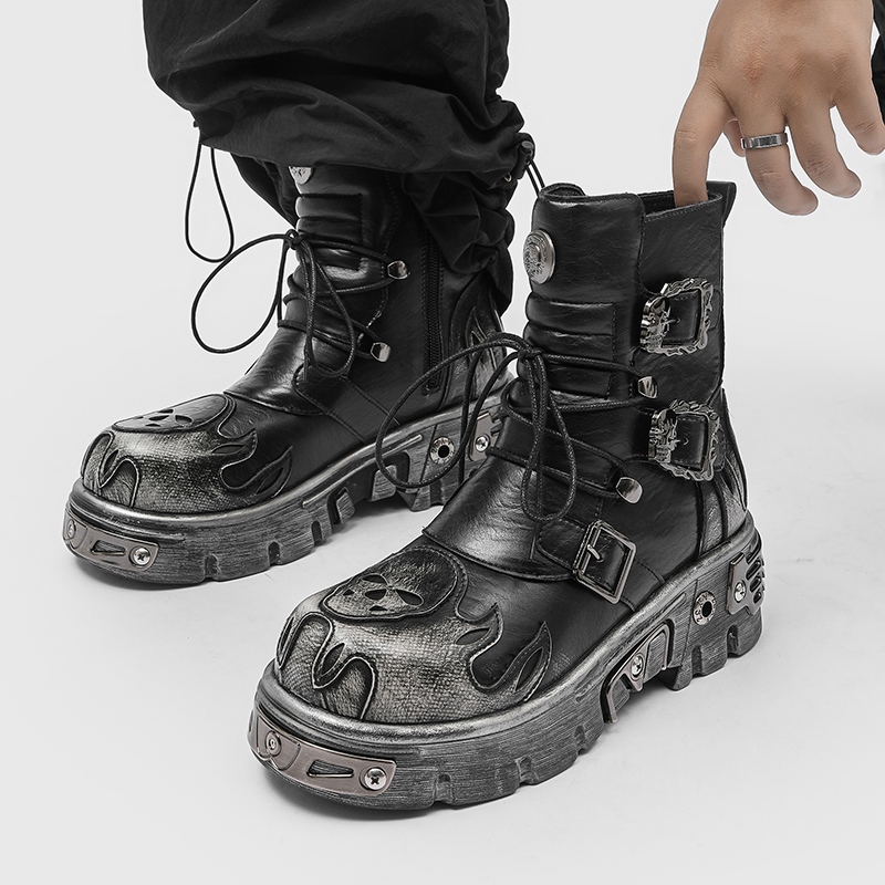รองเท้าบูทมอเตอร์ไซค์สไตล์พังก - Men'S Shoes With Height Increase บทวิจารณ์และราคา