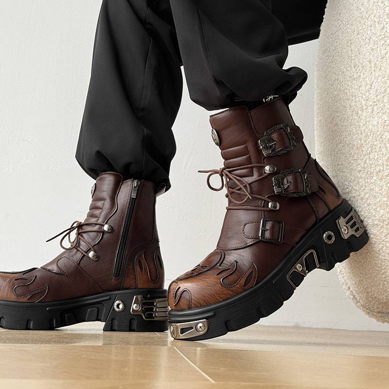 รองเท้าบูทมอเตอร์ไซค์สไตล์พังก - Men'S Shoes With Height Increase บทวิจารณ์และราคา