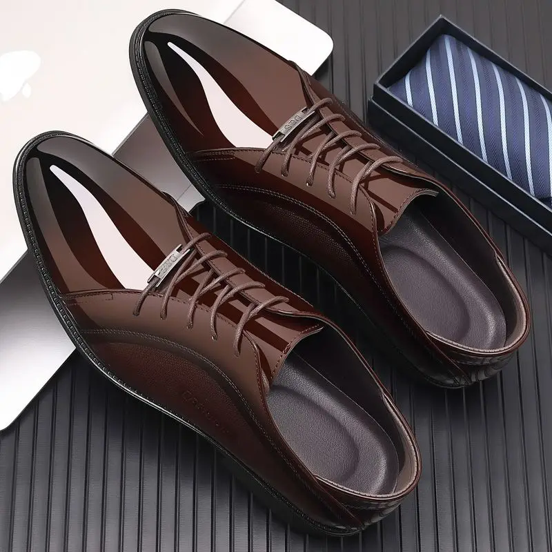 รองเท้าผู้ชายสีดำสดใส สไตล์ลำล - Men Shoes On Clearance บทวิจารณ์และราคา