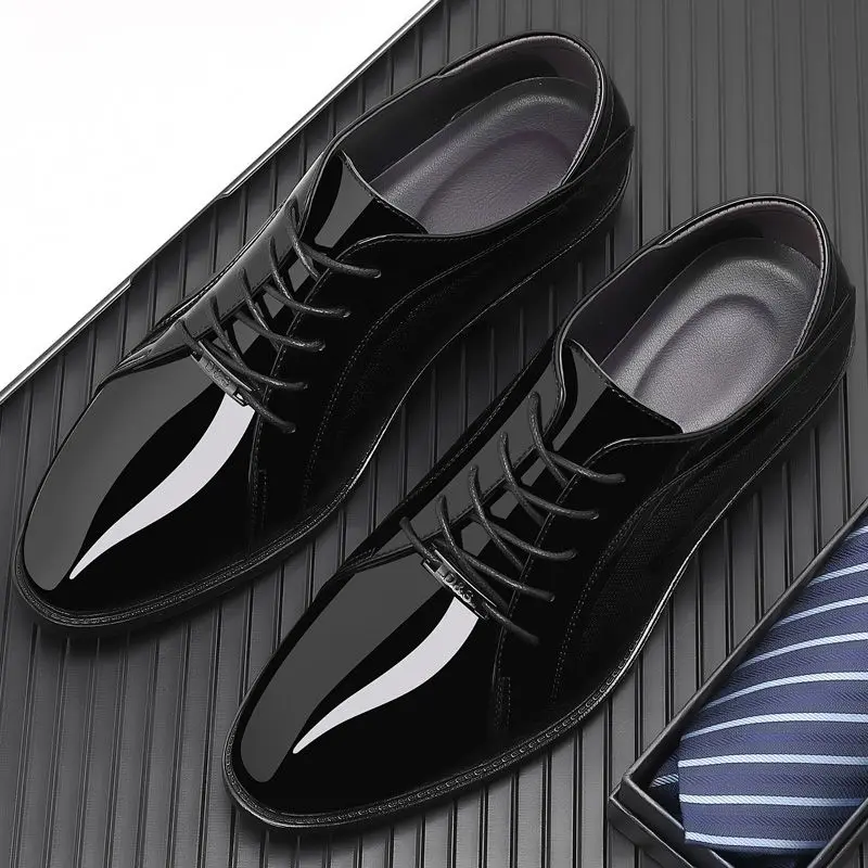 รองเท้าผู้ชายสีดำสดใส สไตล์ลำล - Men Shoes On Clearance บทวิจารณ์และราคา