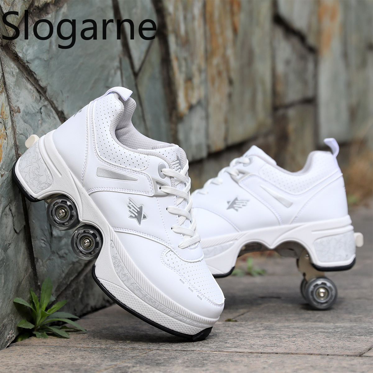 รองเท้าสเก็ตแบบมีล้อ 4 ล้อ สำห - Men Shoes Sneakers บทวิจารณ์และราคา