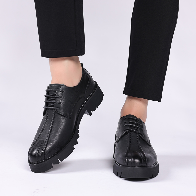 รองเท้าหนังวัวเพิ่มความสูง 10  - Men Shoes Formal บทวิจารณ์และราคา