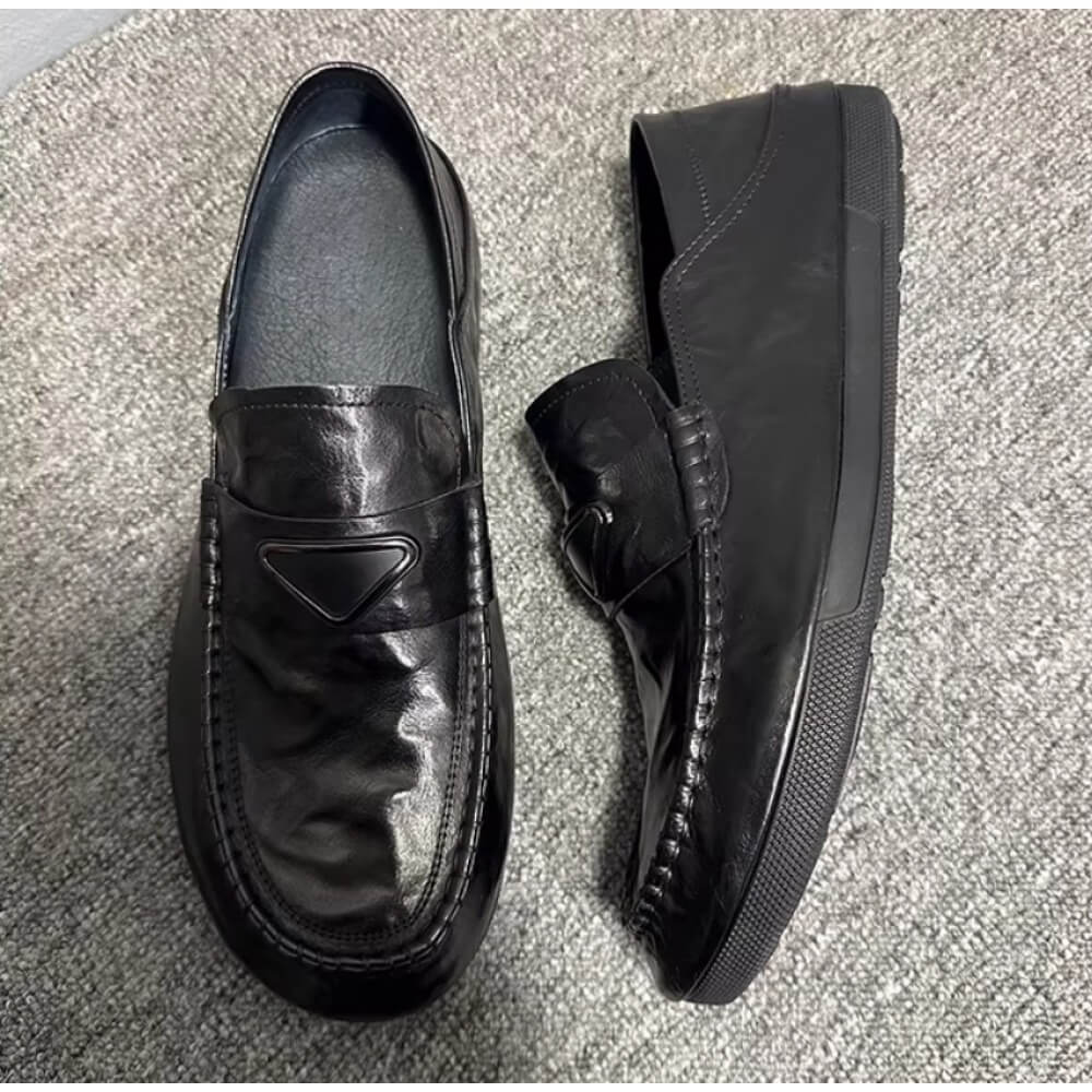 รองเท้าโลฟเฟอร์หนังสีดำทำมือ – - Men'S Shoes Drivers บทวิจารณ์และราคา