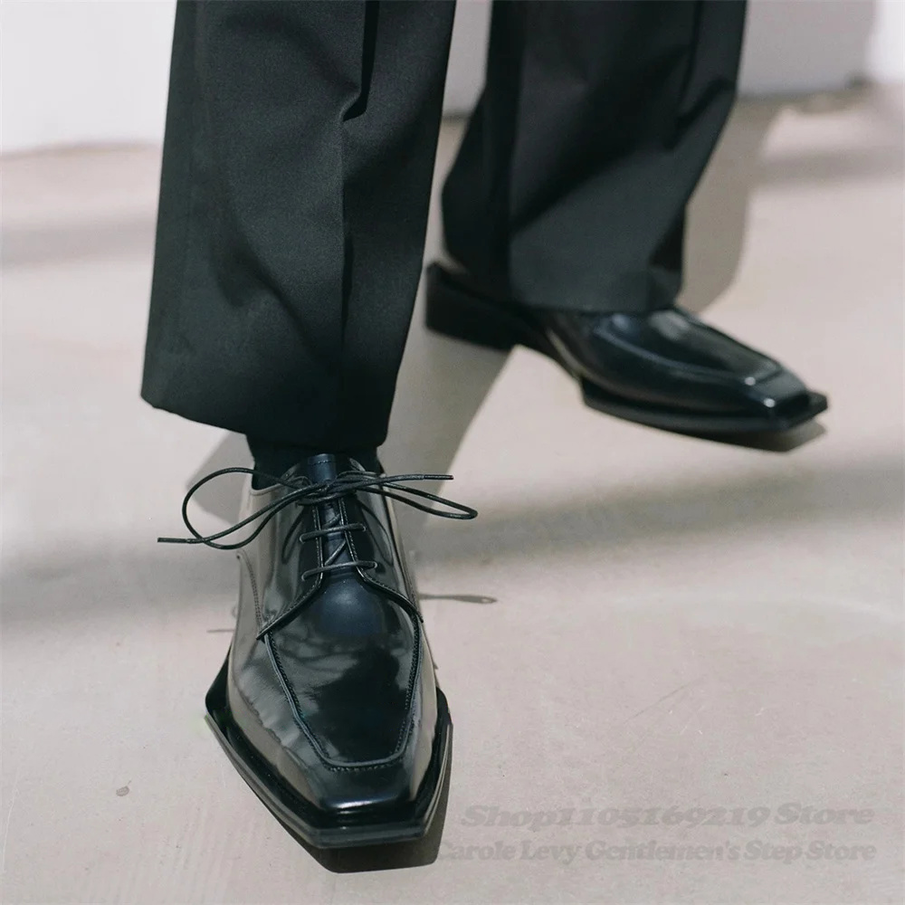 รองเท้าหนังแก้วสีดำผู้ชาย ส้นส - Men Shoes Oxford บทวิจารณ์และราคา