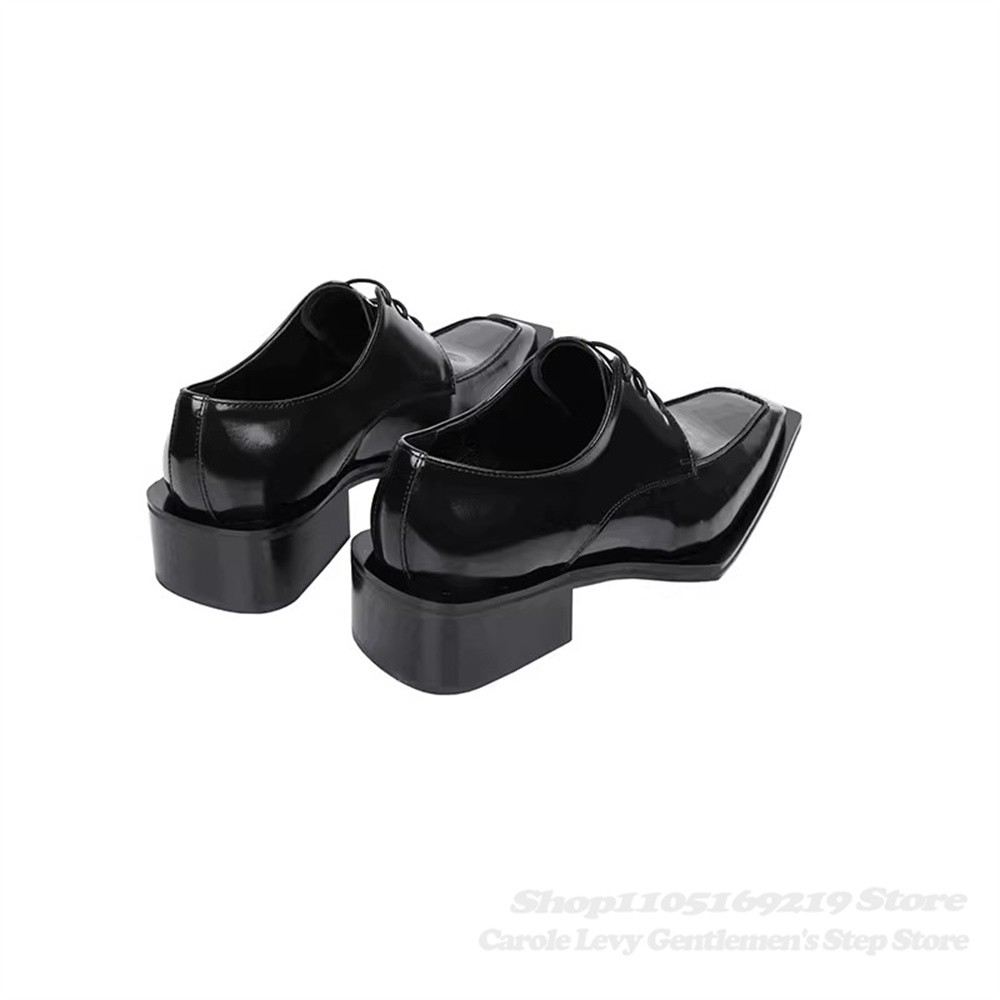 รองเท้าหนังแก้วสีดำผู้ชาย ส้นส - Men Shoes Oxford บทวิจารณ์และราคา