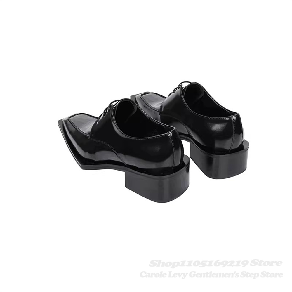รองเท้าหนังแก้วสีดำผู้ชาย ส้นส - Men Shoes Oxford บทวิจารณ์และราคา