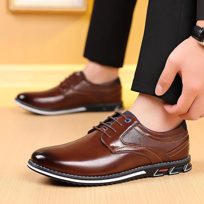 Retro Men รองเท้าหนังแฟชั่นรอง - Men Shoes Boss บทวิจารณ์และราคา