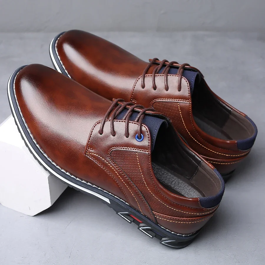 Retro Men รองเท้าหนังแฟชั่นรอง - Men Shoes Boss บทวิจารณ์และราคา